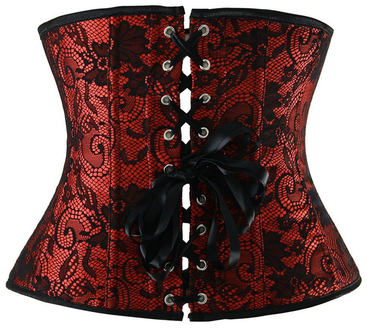 Lace Overlay Satin Underbust Corset N8393