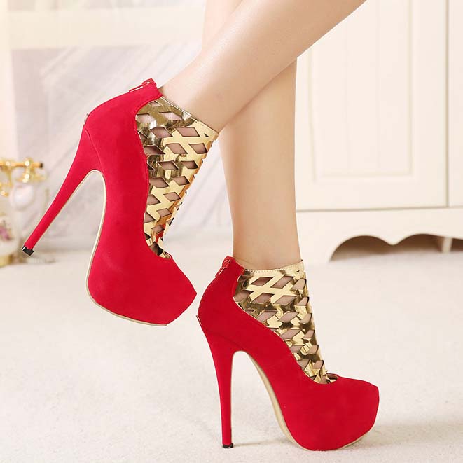 red and gold wedges