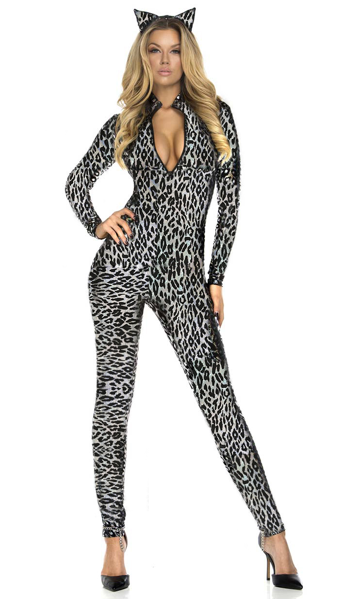 Sexy Lustrous Lynx Catsuit Costume N11207