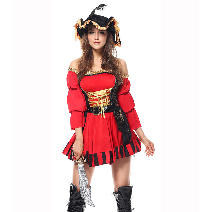 Sexy Womens Spanish Pirate Cosplay Set Adult Pirate Role Play Costume N5104 6207