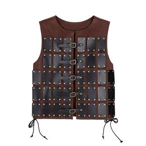 Steampunk Viking vest, medieval armor costume, retro cosplay gear, Halloween armor accessories, Viking warrior vest, steampunk battle armor, medieval festival clothing, Gothic #Nstage costume, Viking-inspired accessories, steampunk retro armor.#N23691