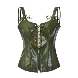 Steampunk Faux Lace Up Vest Corset, Sexy Corset Vest for Women, Corset for Steampunk Costume, Women