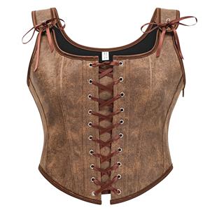 Renaissance Costume Women Pirate Medieval Viking Floral Corset Top Ren Faire Vest Victorian N23651