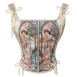 Outerwear Corset for Women, Fashion Body Shaper, Womens Plastic Boned Corset, Plastic Boned Corset, Victorian Overbust Corset, Sexy Overbust Corset, #N23665