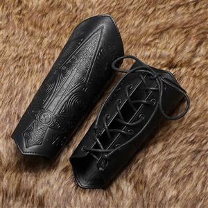 Medieval-Style Embossed Wrist Guards COSPLAY Stage Props Knight Gauntlet Accessories Viking Themed Costume Pieces N23686