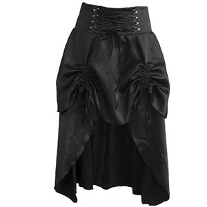 Sexy Black PVC High-waisted Lace-up Skirt HG11000