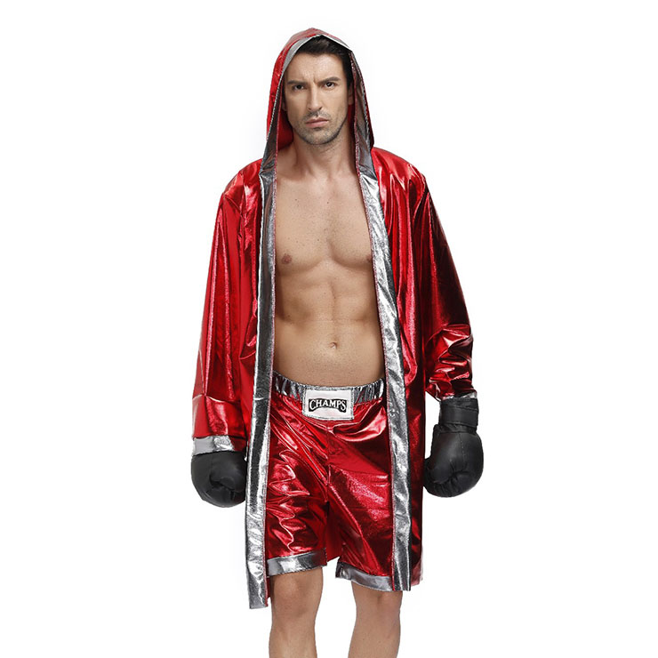 Men's Red World Champion Boxing Clothing Cloak And Shorts Adult Cosplay