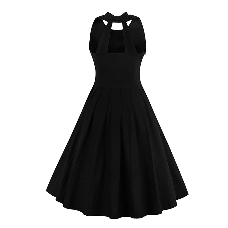 Elegant Black A-Line Sleeveless Pleated Little Cocktail Party Dress N11549