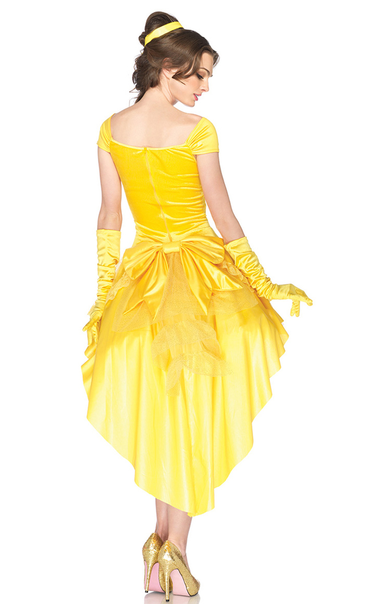 Enchanting Yellow Hi-Lo Off Shoulder Princess Belle Adult Role Play ...