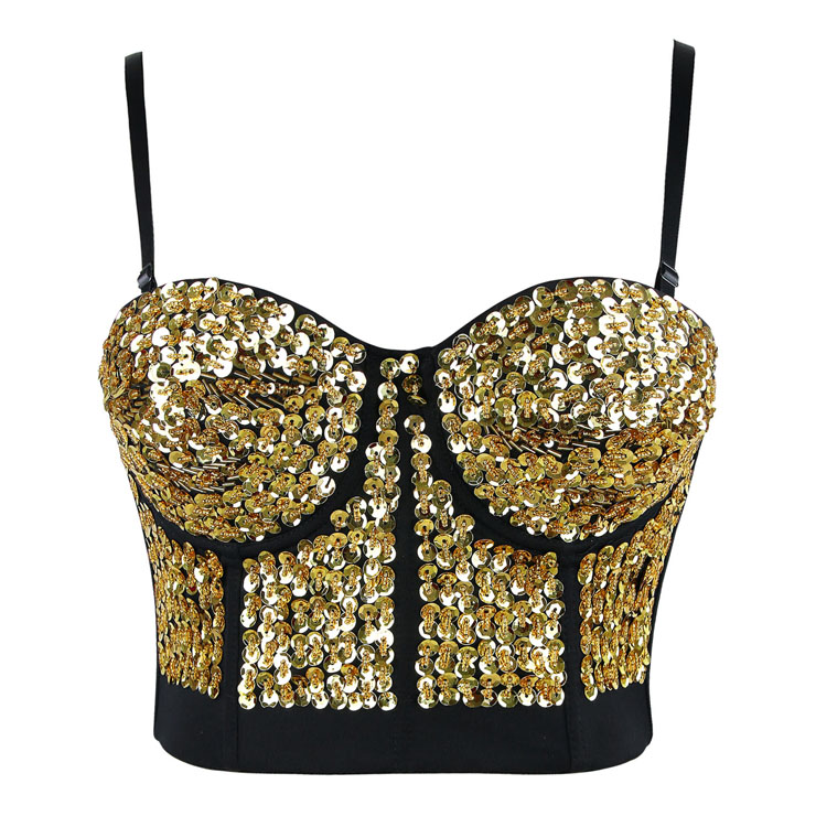 Gold Sequin Studded Sweet Heart Top N