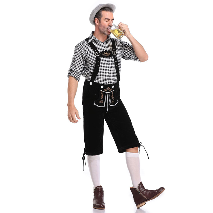 Men's Deluxe Suspenders and Gingham Shirt Bavarian Oktoberfest ...
