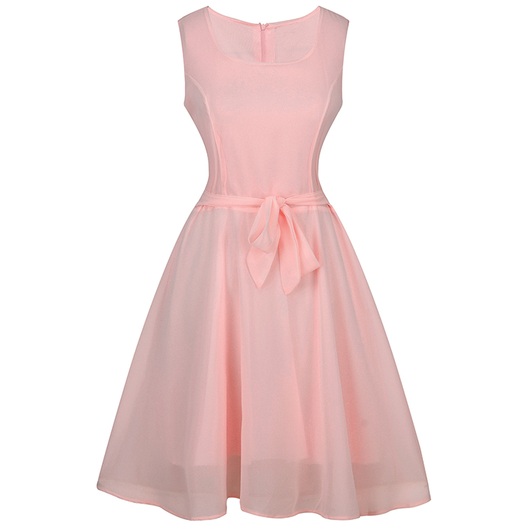 Elegant Pink Sleeveless Chiffon Cocktail Party Dress N12485