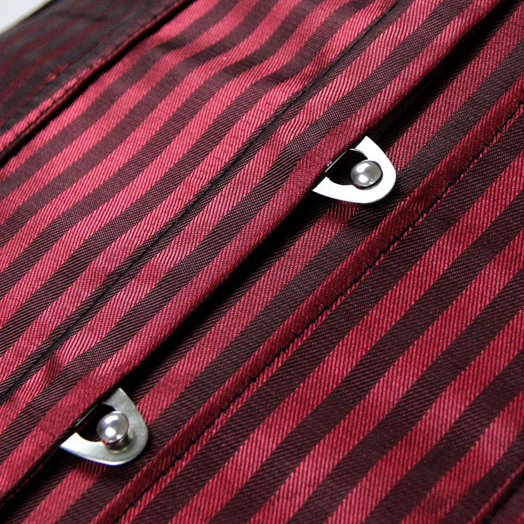 Red Jacquard Stripe Corset N6182