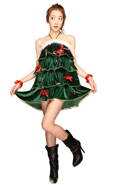 Sexy Green Halter Christmas Tree Costume XT10935