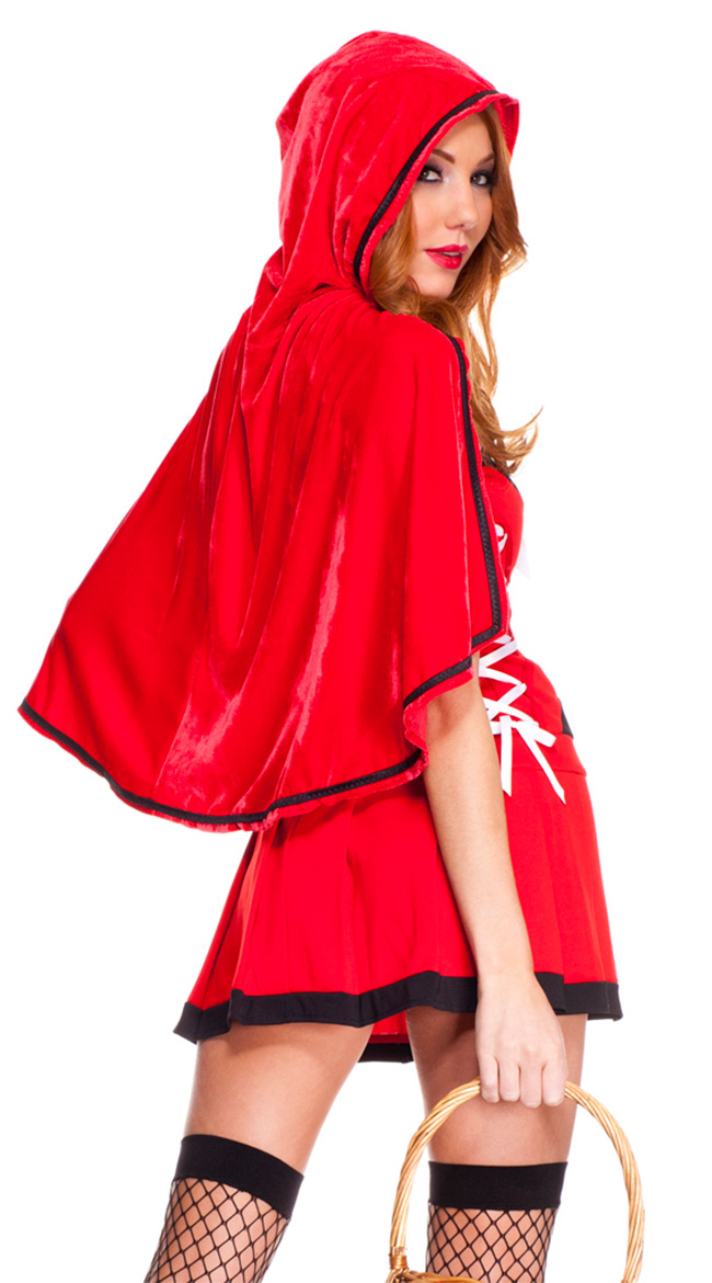 Sexy Lace Up Red Riding Hood Costume N10641