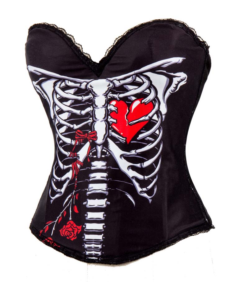 Sexy Skeleton Ribcage Shredded Halloween Costume Corset N11200