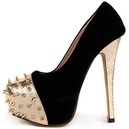 Spike Studded Stiletto High Heel Pumps SWS12153