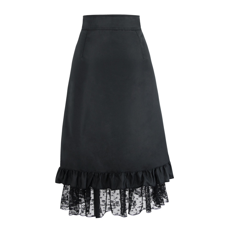 Steampunk Gothic Gypsy Hippie Clothing Vintage Black Lace Skirts N11116