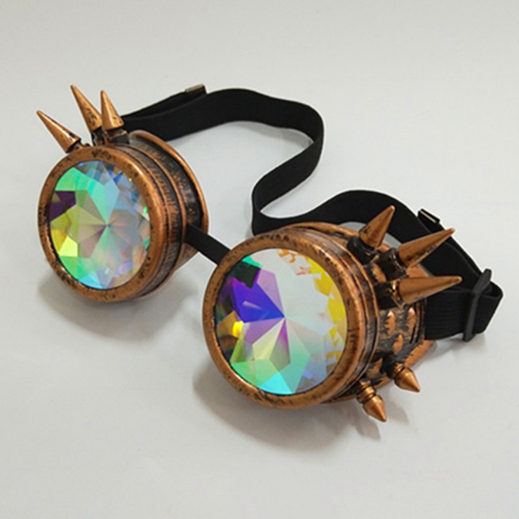 Steampunk Kaleidoscope Lens Rivet Masquerade Party Accessory Glasses ...