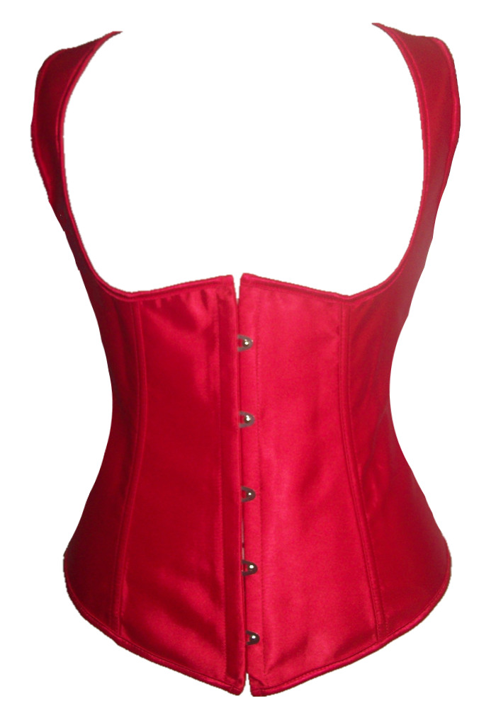 red Satin Underbust Corset N1440